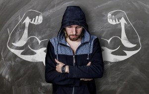 A man under stress, gathering strength to fight back